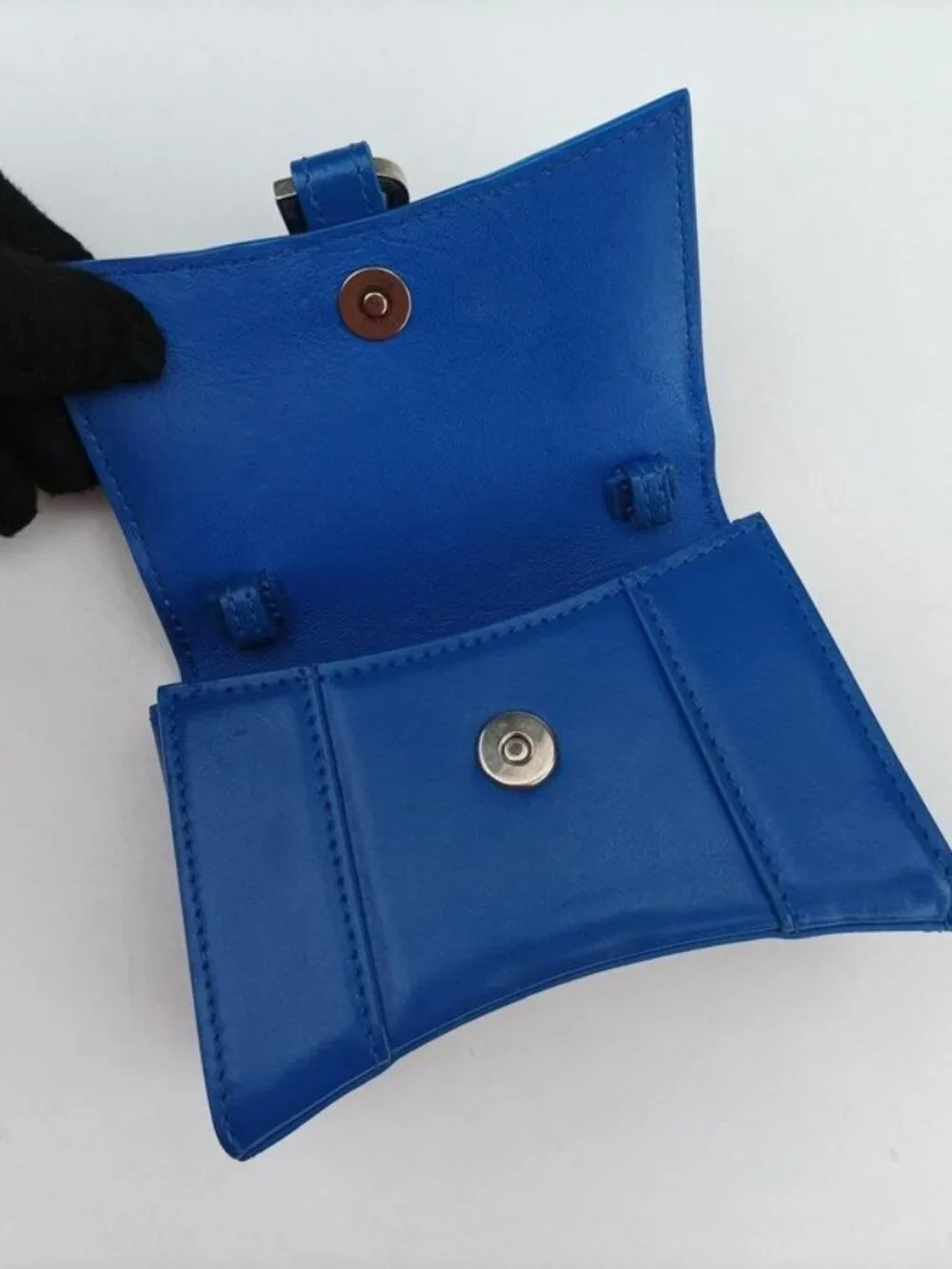 Balenciaga Hourglass Mini Blue Leather Belt - Picture 14 of 16